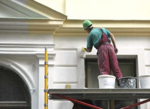 Painting contractor works